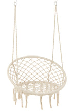 J-LINE HANGSTOEL MACRAMÉ MET KWASTJES POLYESTER BEIGE - Tuincentrum Lopik
