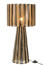 J-LINE TAFELLAMP STRIPES STRINGS METAAL/PAPIER ZWART/NATUREL Ø36X69CM E27 - Tuincentrum Lopik