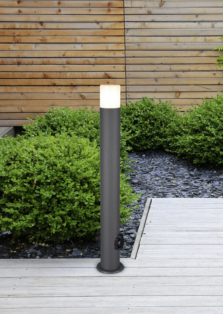 TRIO PADLAMP HOOSIC MET 2 STOPCONTACTEN ALUMINIUM ANTRACIET 80 CM