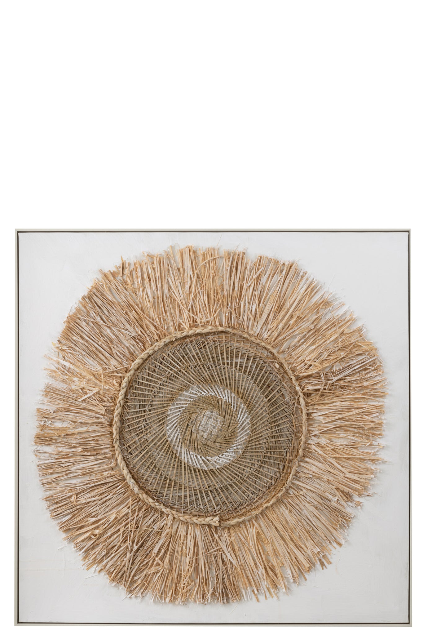 J-LINE WANDDEKORATION IBIZA KREIS LEINWAND/FARBE CREME/WEISS GROSS