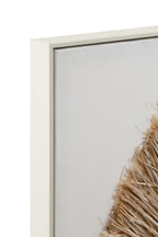 J-LINE WANDDEKORATION IBIZA KREIS LEINWAND/FARBE CREME/WEISS GROSS