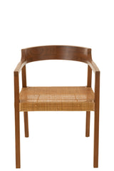 J-LINE DINING CHAIR SQUARE OPEN WEBBING TEAK WOOD BROWN - Tuincentrum Lopik