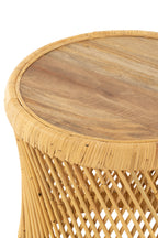 J-LINE BIJZETTAFEL CILINDRISCH ROTAN NATUREL - Tuincentrum Lopik