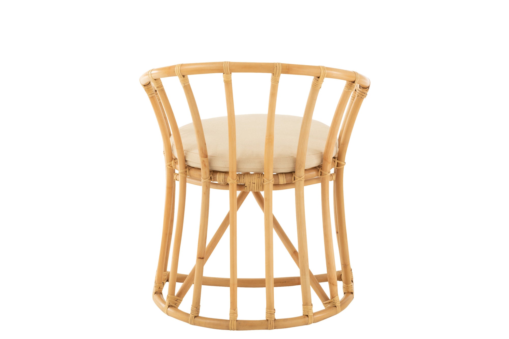 J-LINE STOEL + KUSSEN ROTAN/TEXTIEL NATUREL/WIT - Tuincentrum Lopik