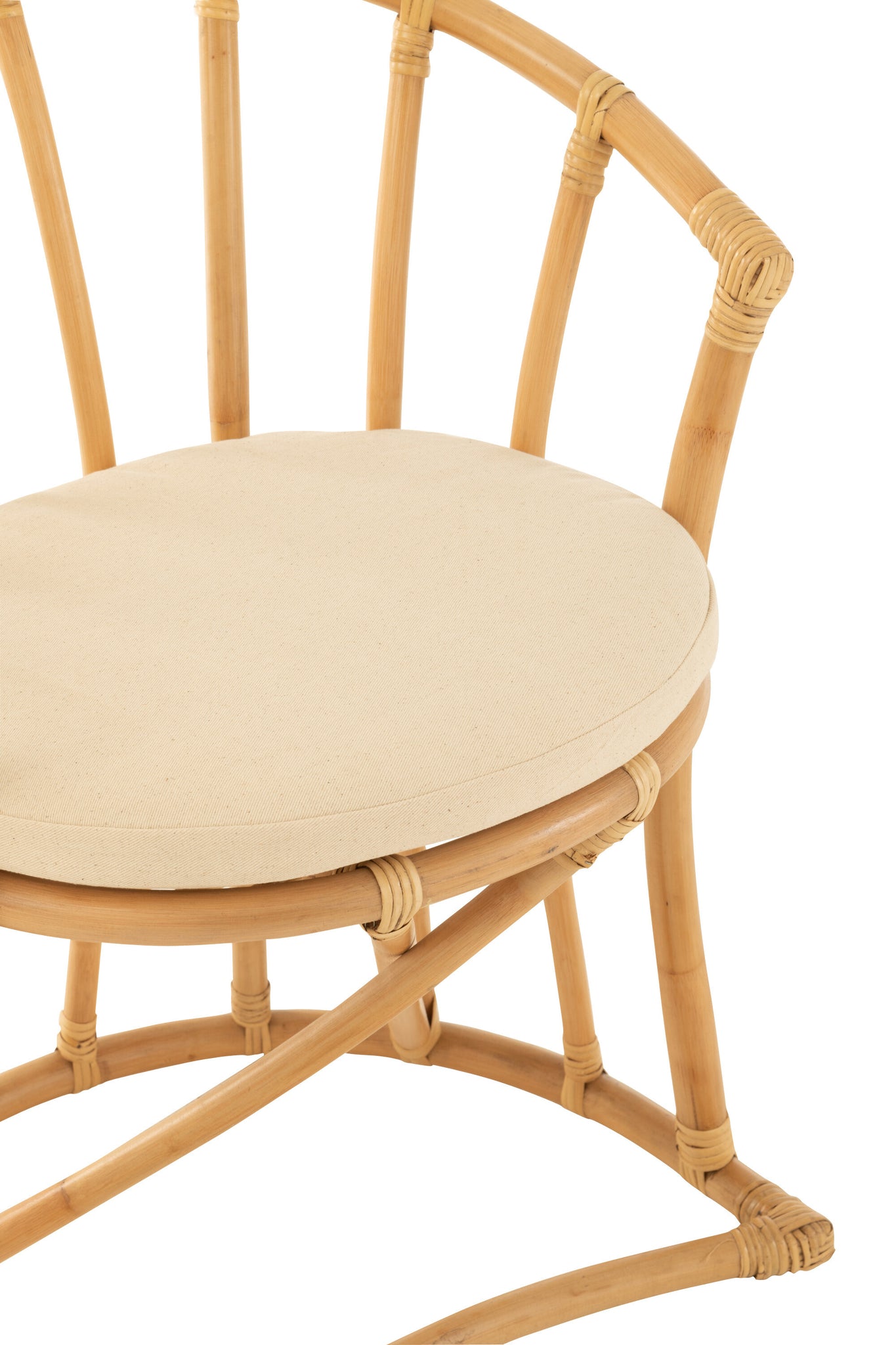 J-LINE STOEL + KUSSEN ROTAN/TEXTIEL NATUREL/WIT - Tuincentrum Lopik