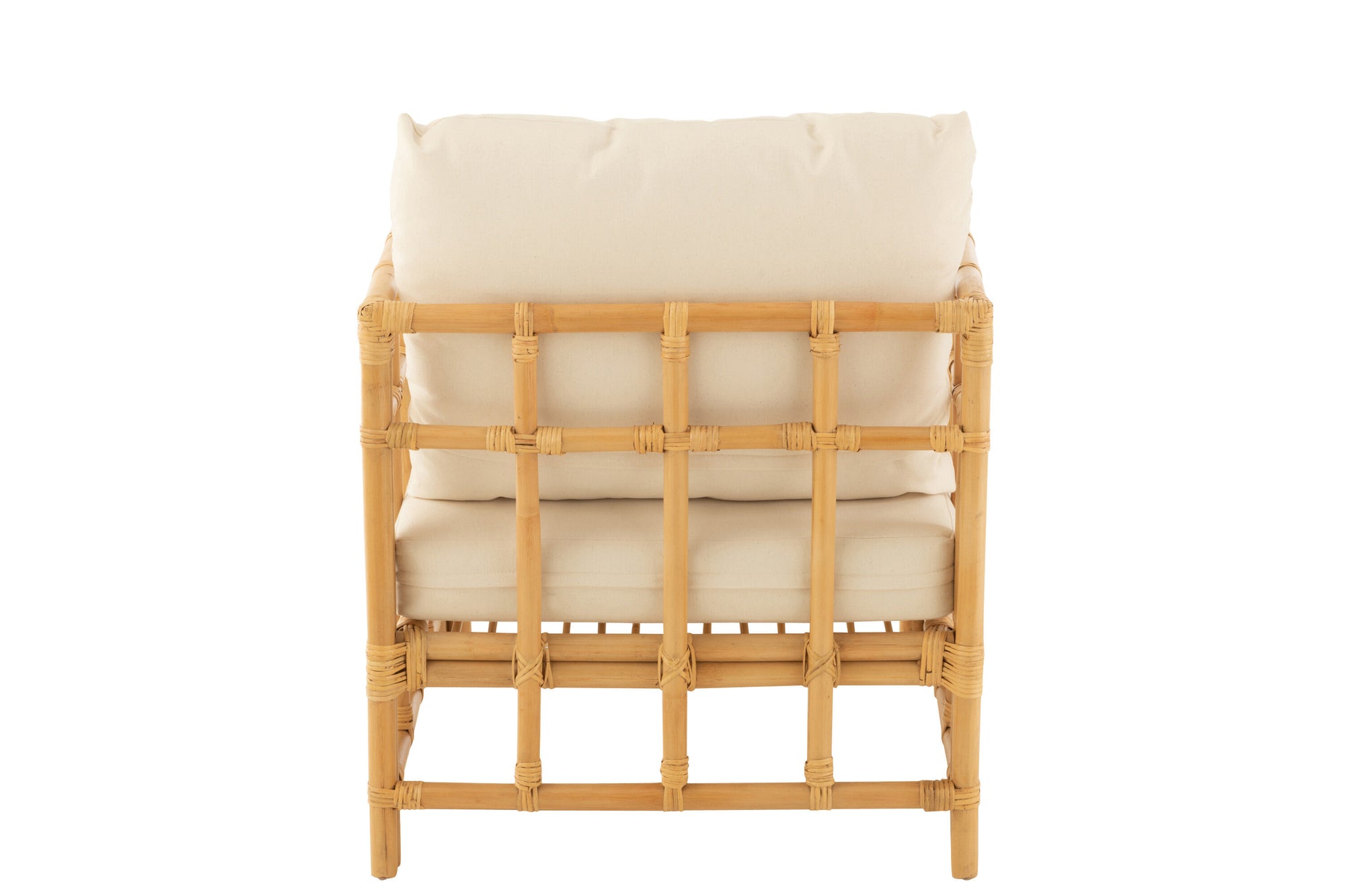 J-LINE ARM CHAIR ELISE + KUSSEN – RATTAN/TEXTIEL – NATURAL/WHITE – 73 CM - Tuincentrum Lopik