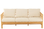 J-LINE SOFA ELISE + KUSSEN 3-PERSOONS ROTAN/TEXTIEL NATURAL/WIT - Tuincentrum Lopik