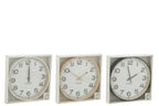 J-LINE WANDUHR RUND KUNSTSTOFF BEIGE/WEISS/SCHWARZ GROSS (3ER-SET)