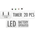 Progarden Decoratieslinger Verlicht - 20 Led Lampionnen Van Katoen - Met Timer - Groen
