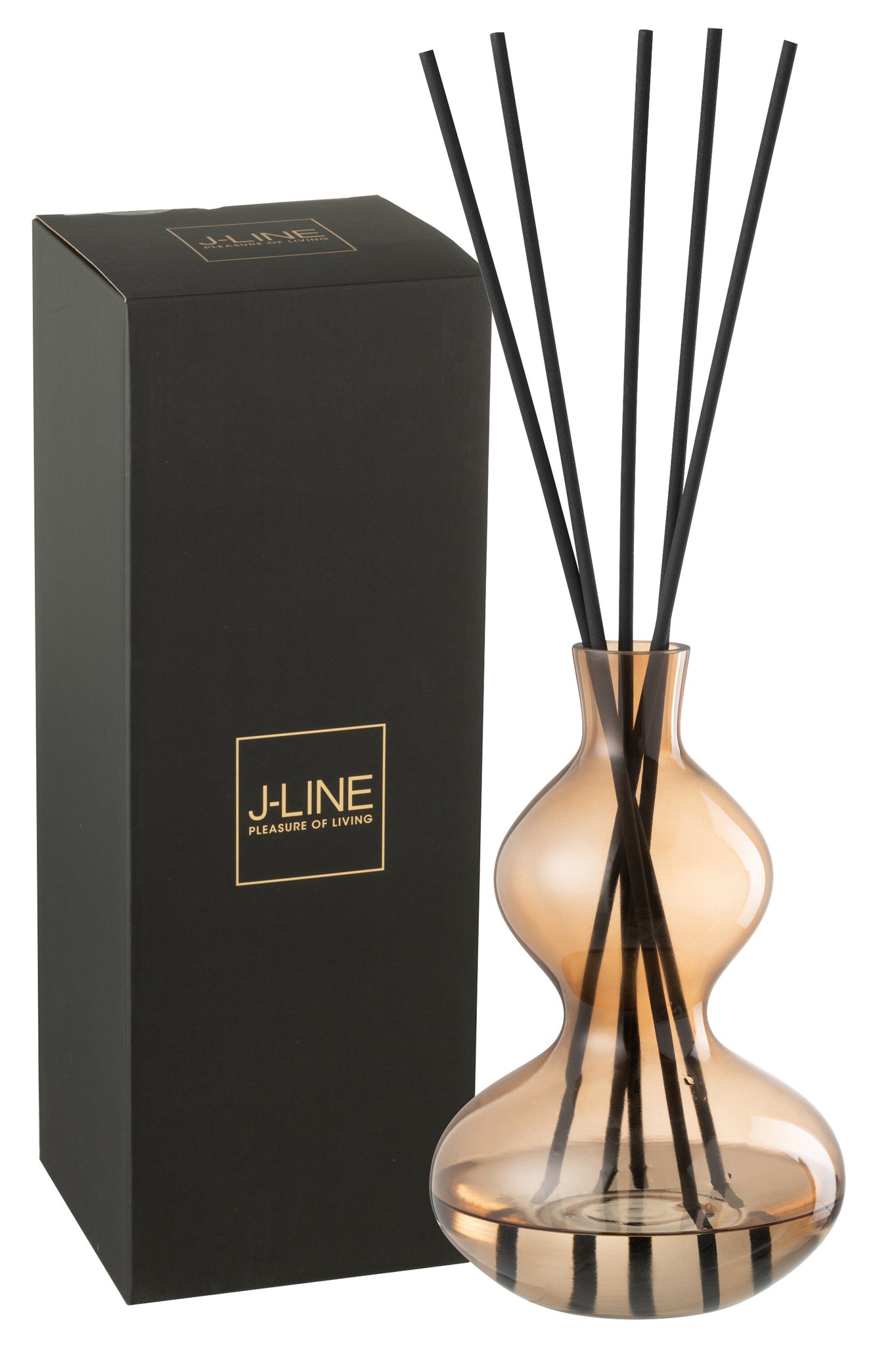 J-LINE GEUROLIE NORDIC VETIVER – GLAS AMBER LARGE - Tuincentrum Lopik