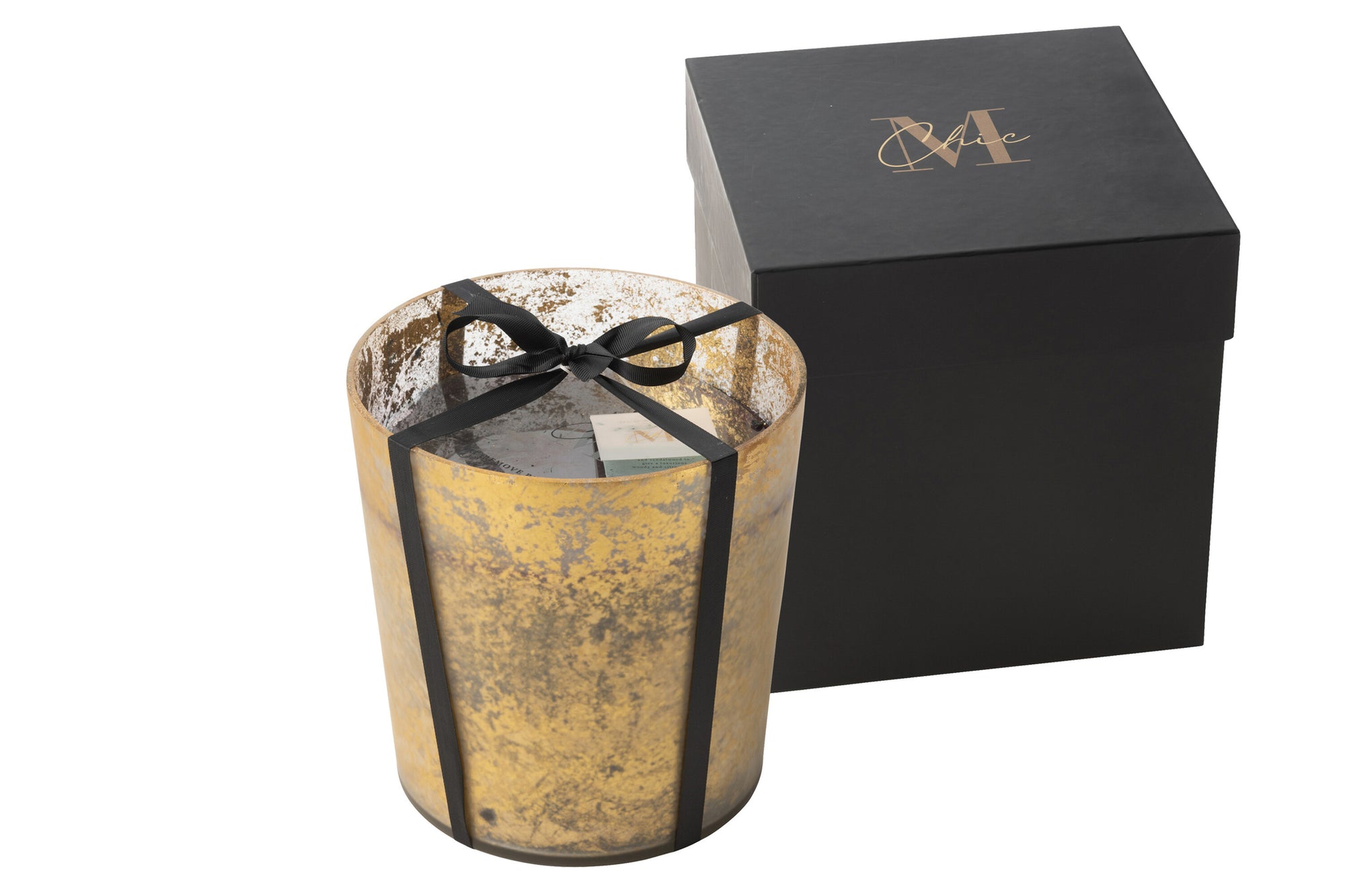 J-LINE GEURKAARS DELUXE GLASS GOLD/BLACK LARGE - 140H - Tuincentrum Lopik