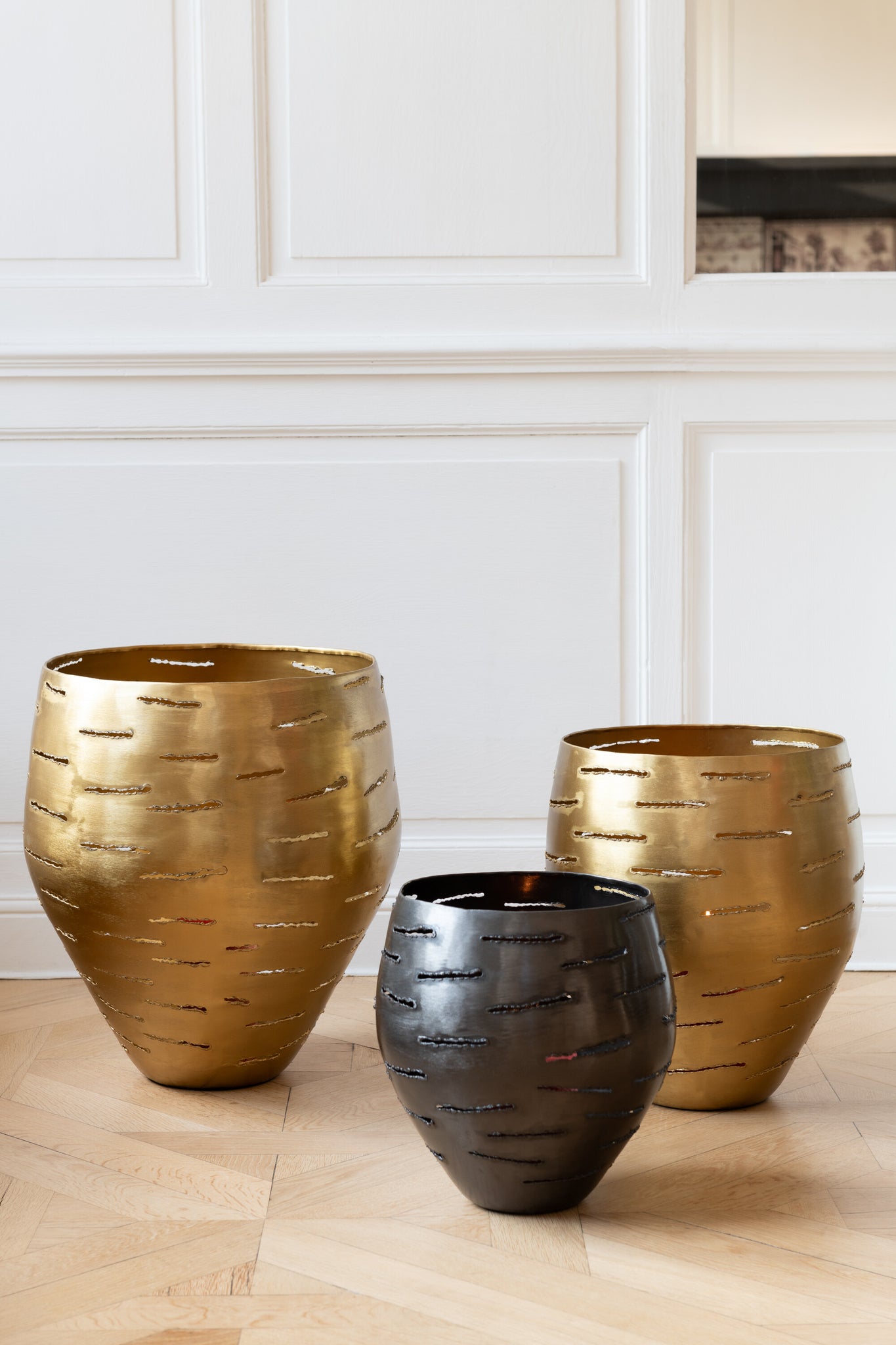 J-LINE SET 3 WINDLICHT SCHALEN METAAL GOUD - Tuincentrum Lopik