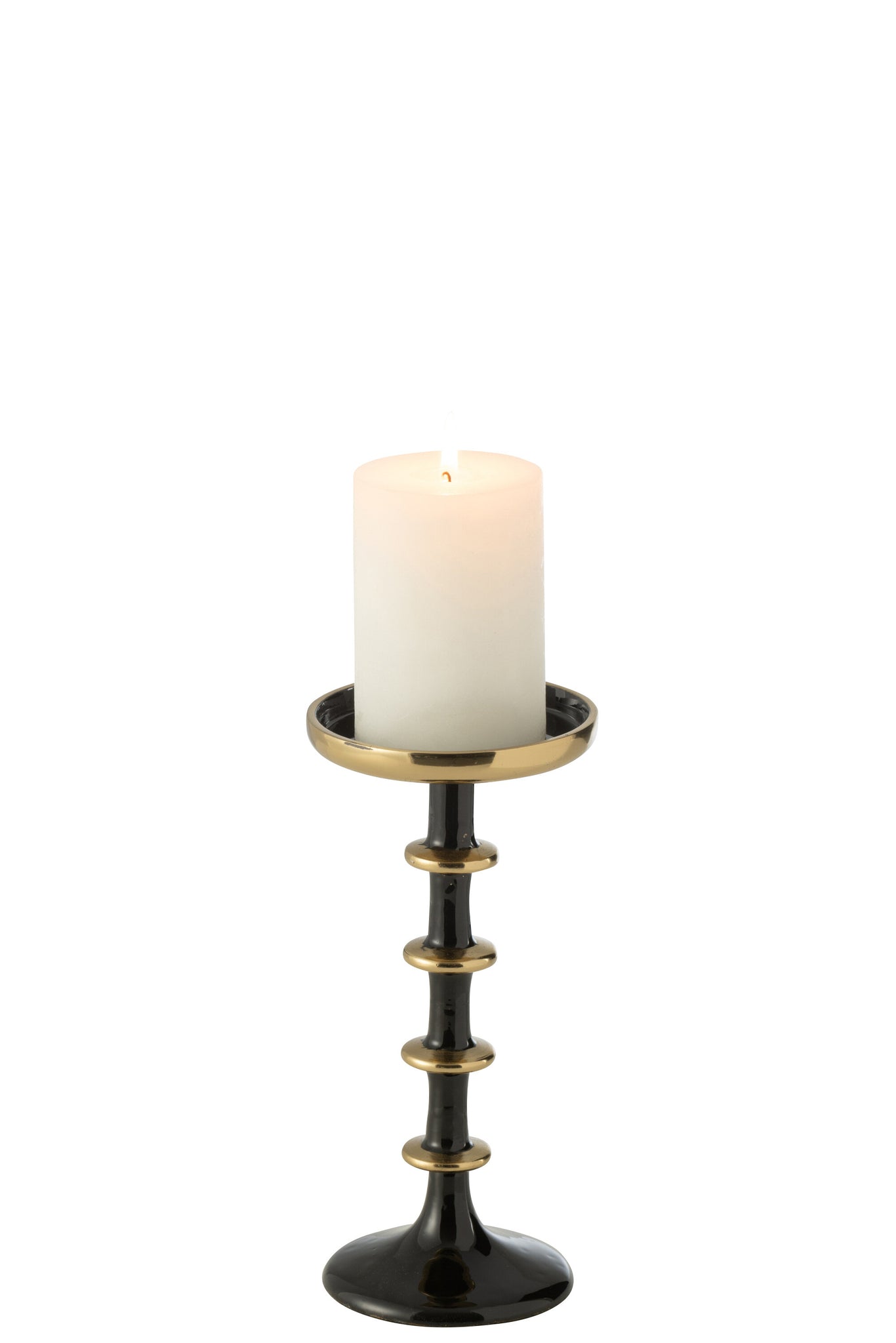 Candle Holder Ball Metal Black/Gold Small - Tuincentrum Lopik