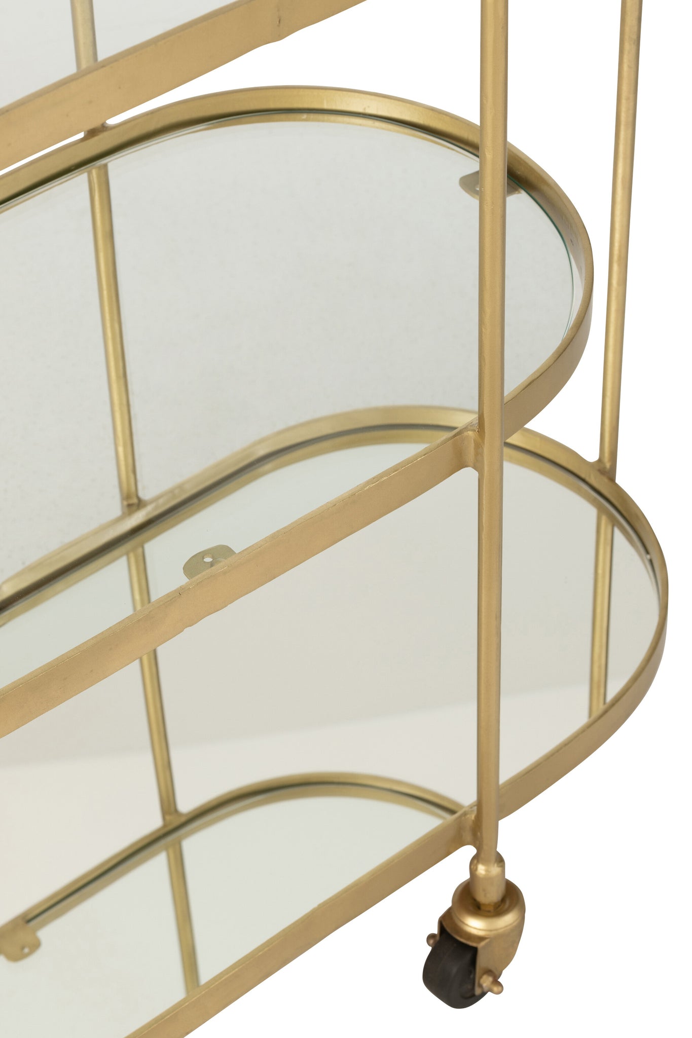 J-LINE BARCART OVAAL METAAL/SPIEGEL GOUD L71XB33XH84CM - Tuincentrum Lopik