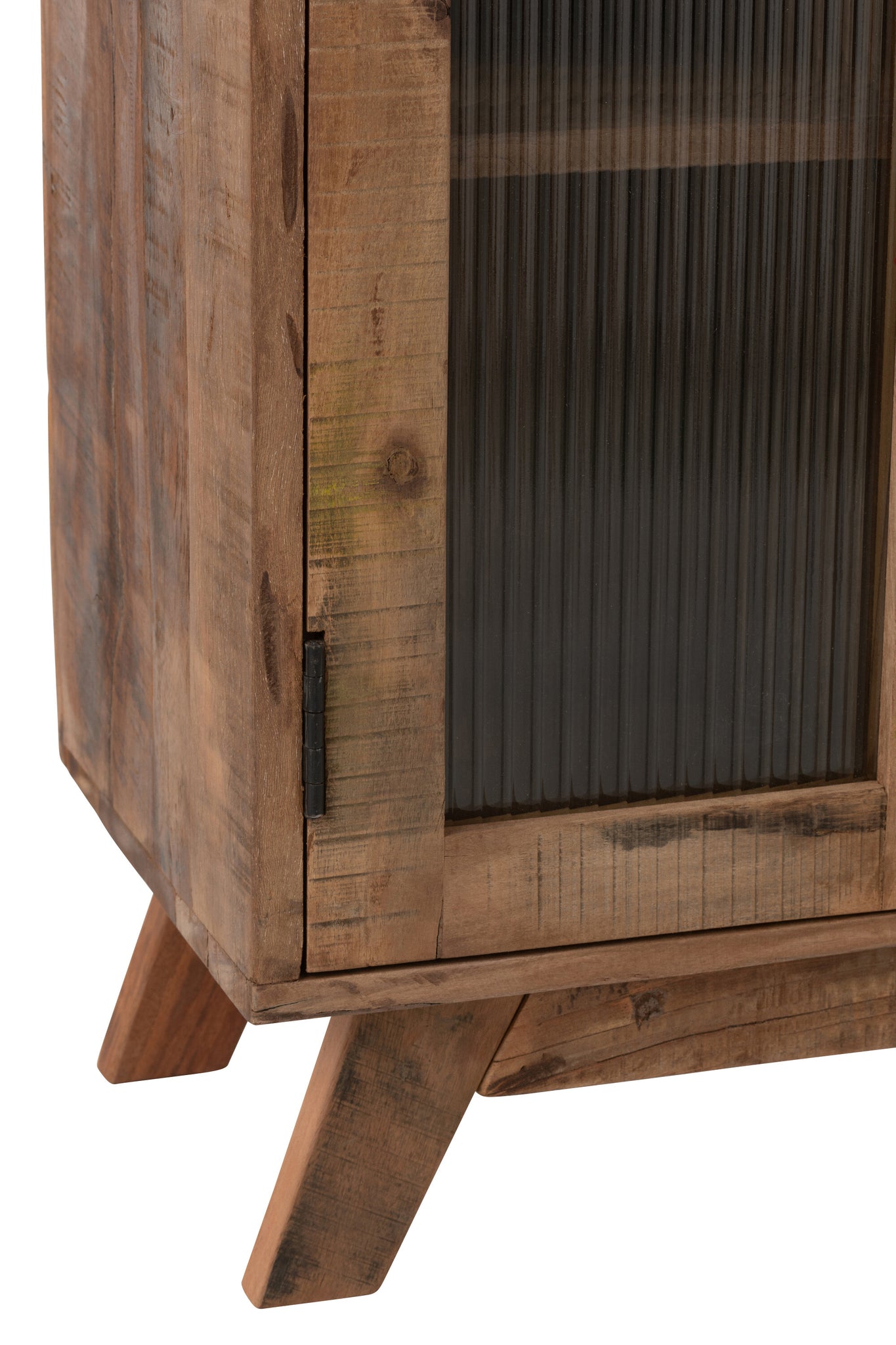 J-LINE KAST RETRO GERECYCLED HOUT/GLAS NATUREL - 62X30XH110 CM - Tuincentrum Lopik