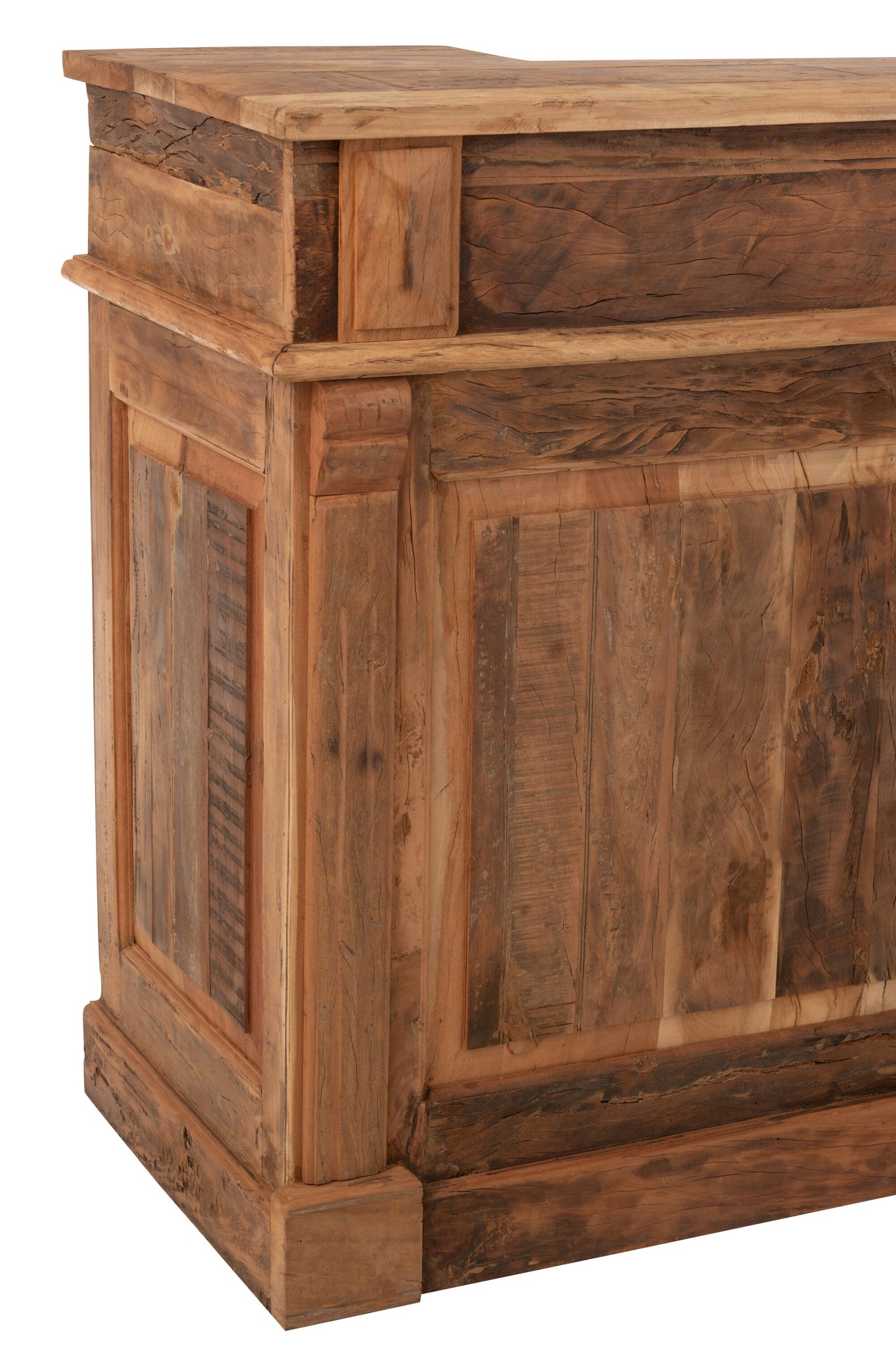 J-LINE BAR 2 LADES GERECYCLED HOUT NATUREL L180XB55XH106CM - Tuincentrum Lopik