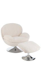 Relaxstoel + Voetenbank Lay Metaal/Multiplex Crème/Zilver - Tuincentrum Lopik