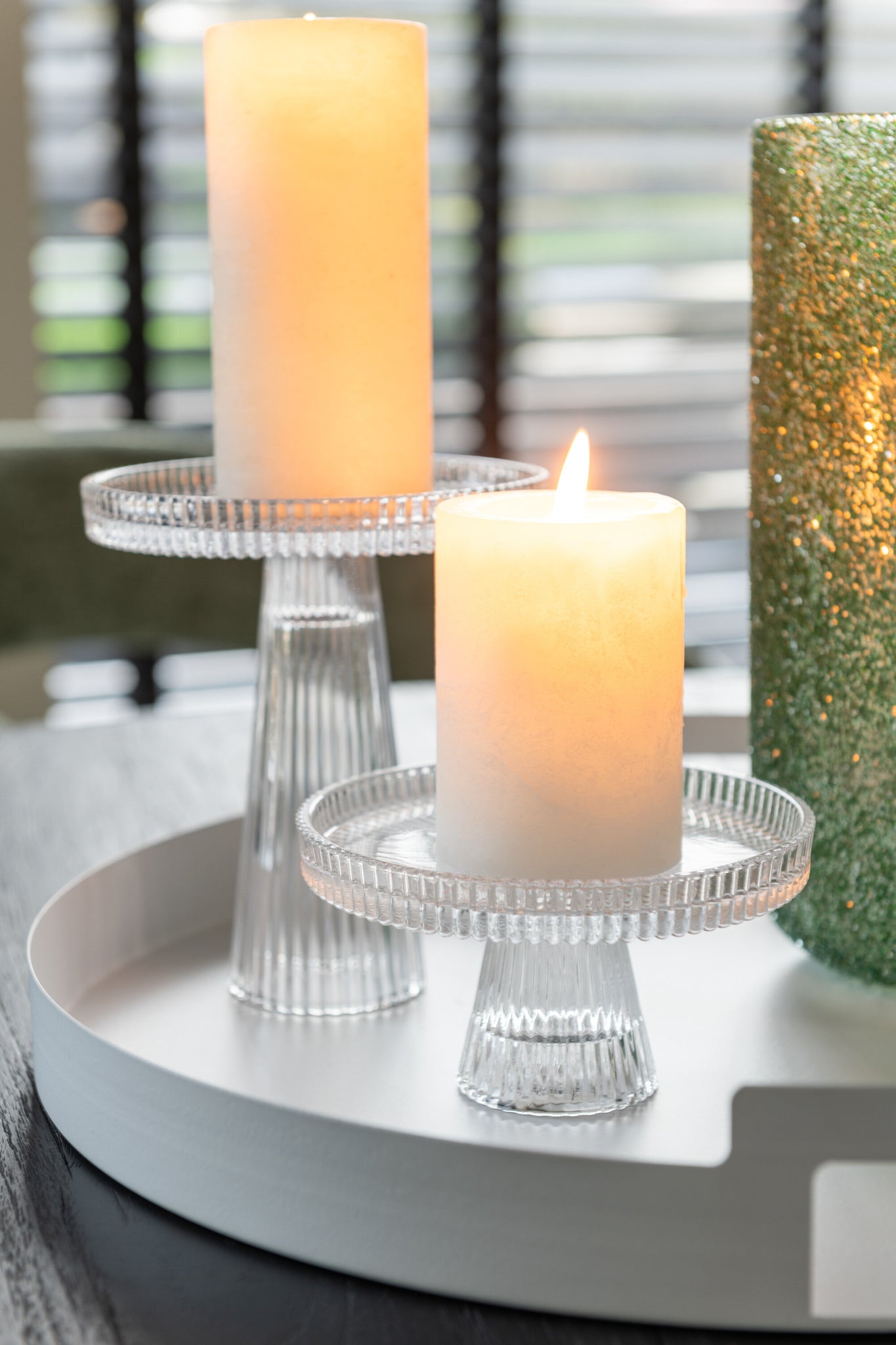 J-LINE SET VAN 3 DIENBLADEN ROND METAAL WIT – SET VAN DRIE STUKS - Tuincentrum Lopik