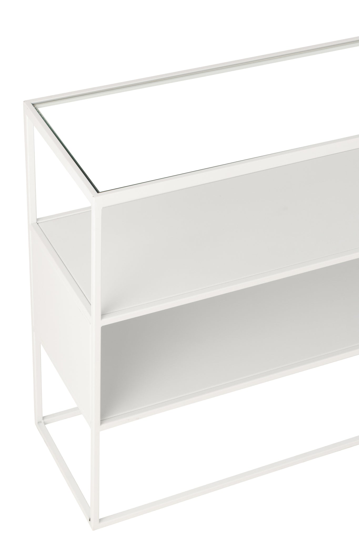 Console Vierkant Metaal/Glas Wit - Tuincentrum Lopik