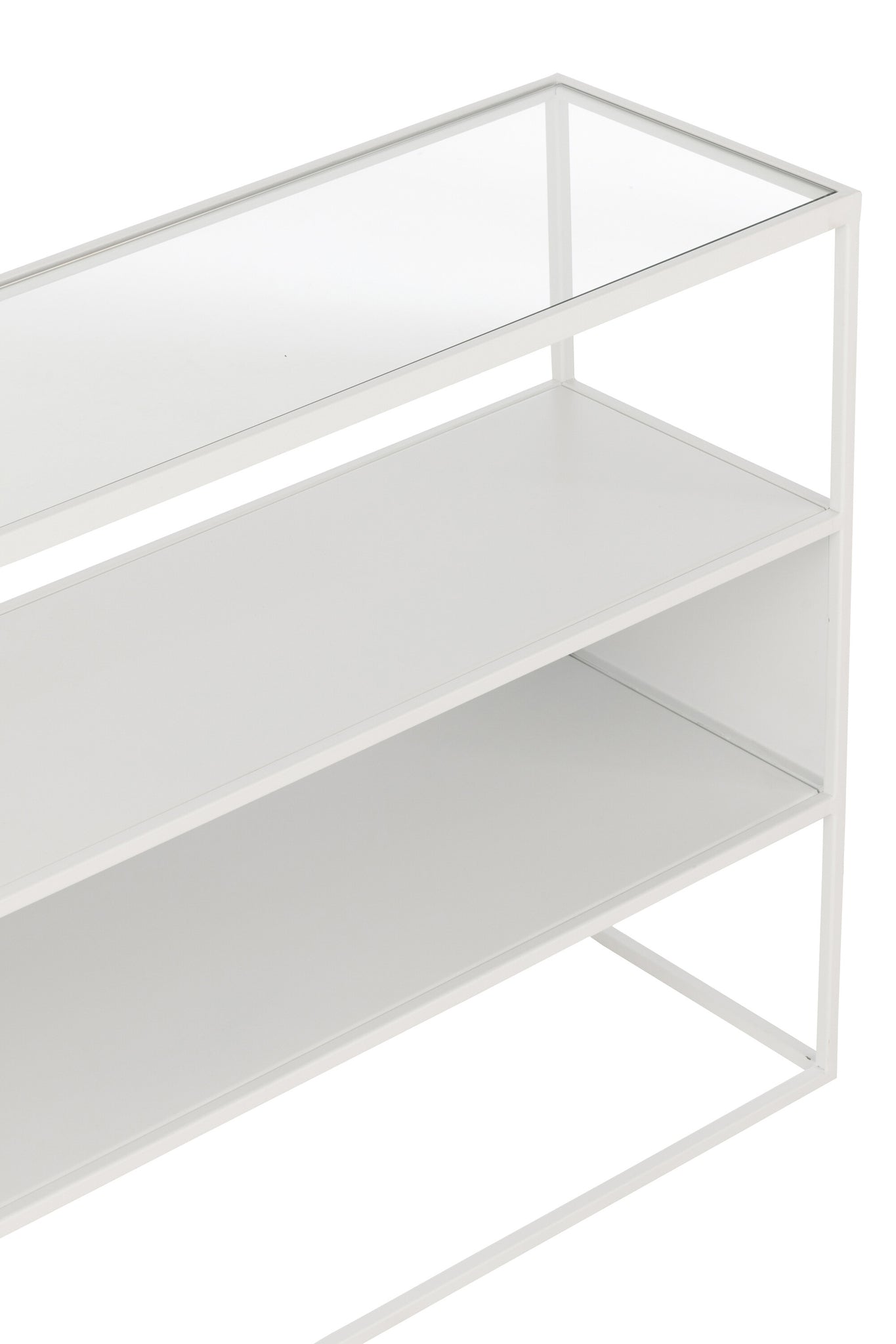Console Vierkant Metaal/Glas Wit - Tuincentrum Lopik