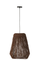 J-LINE HANGLAMP WEAVE METAAL/PALM ZWART LARGE - Tuincentrum Lopik