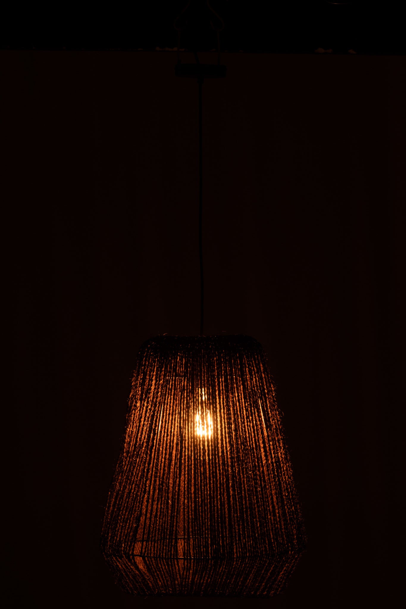 J-LINE HANGLAMP WEAVE METAAL/PALM ZWART LARGE - Tuincentrum Lopik