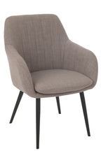 J-LINE STOEL MILES STAAL/SCHUIM TAUPE - Tuincentrum Lopik