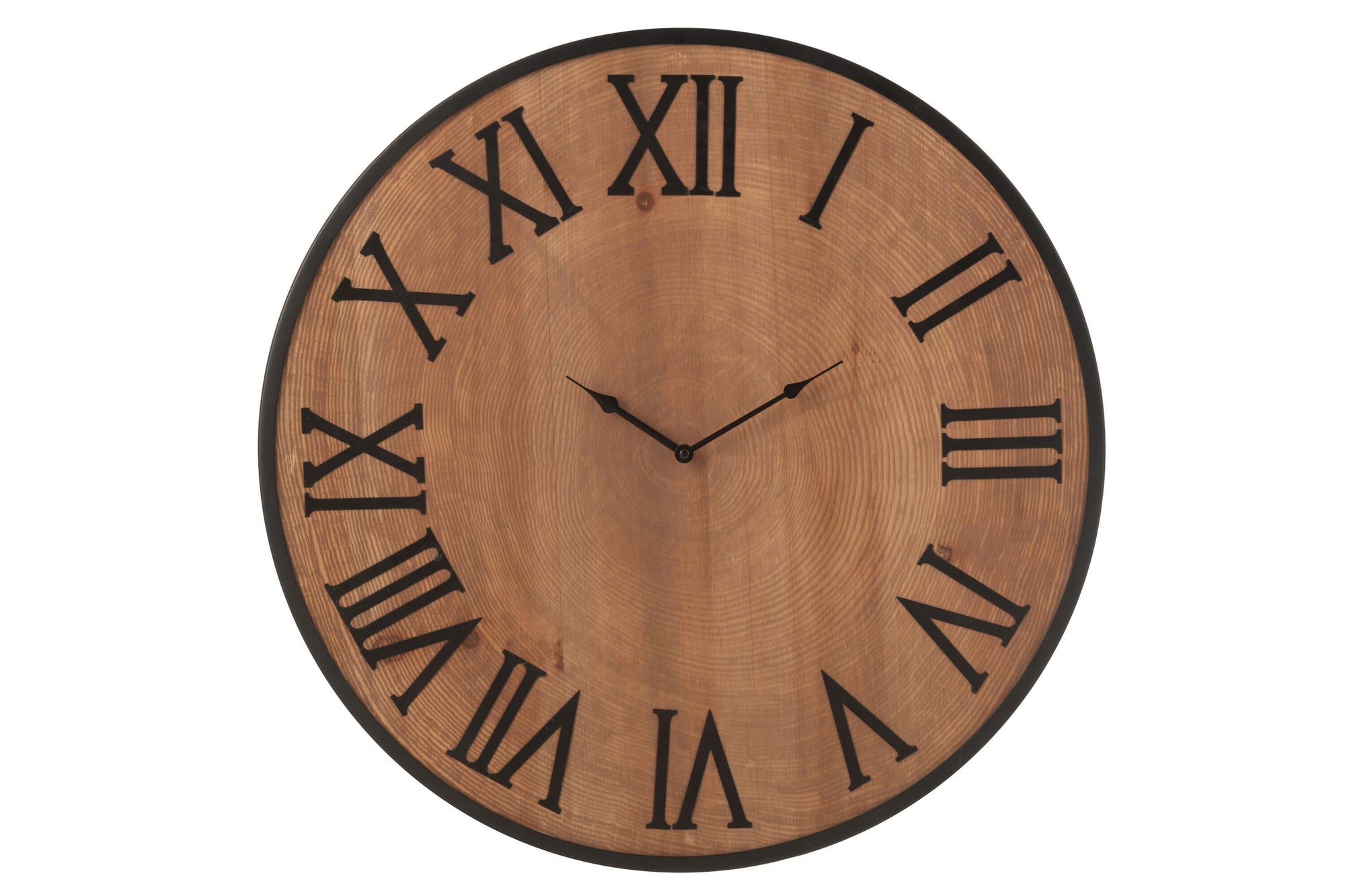 J-LINE WALL CLOCK NUE MDF/IRON NATURAL LARGE - Tuincentrum Lopik