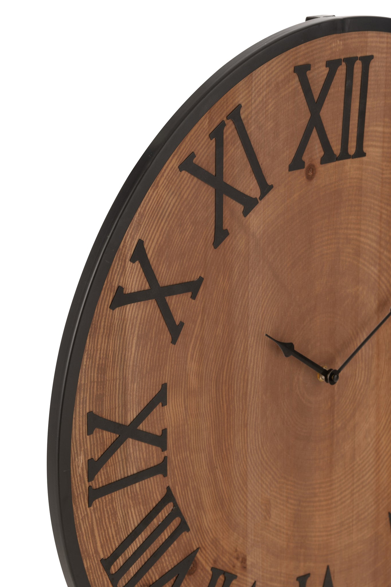 J-LINE WALL CLOCK NUE MDF/IRON NATURAL LARGE - Tuincentrum Lopik