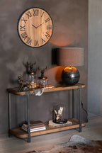 J-LINE WALL CLOCK NUE MDF/IRON NATURAL LARGE - Tuincentrum Lopik