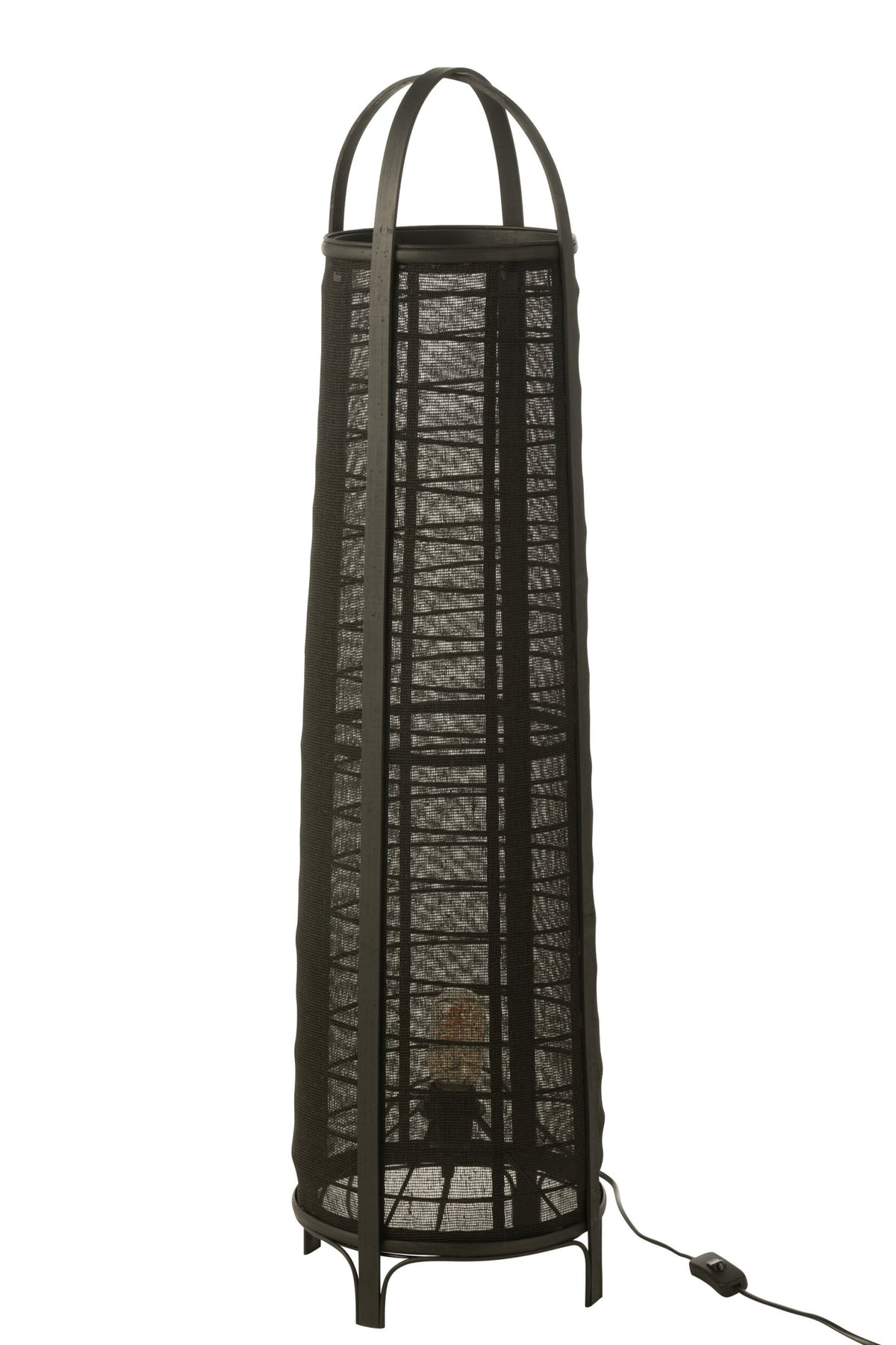 Lampe Don Baumwolle/Bambus Schwarz