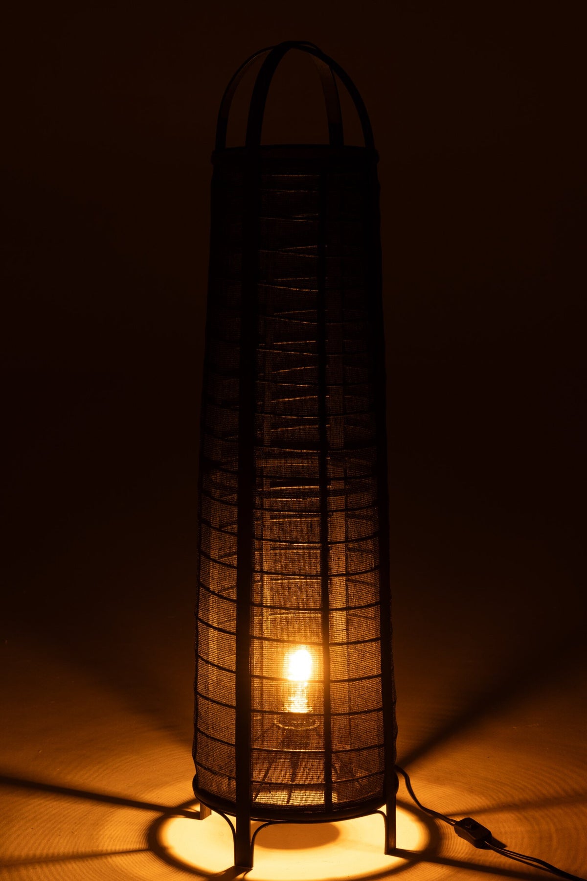 Lampe Don Baumwolle/Bambus Schwarz