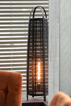 Lampe Don Baumwolle/Bambus Schwarz