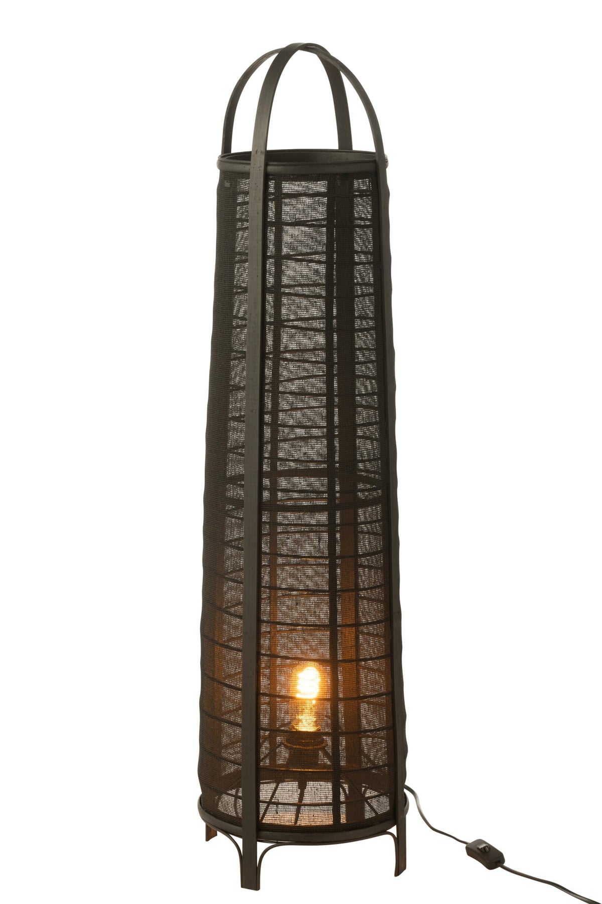 Lampe Don Baumwolle/Bambus Schwarz