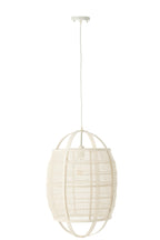 J-LINE HANGLAMP ION LINNEN/BAMBOE WIT KLEIN - Tuincentrum Lopik