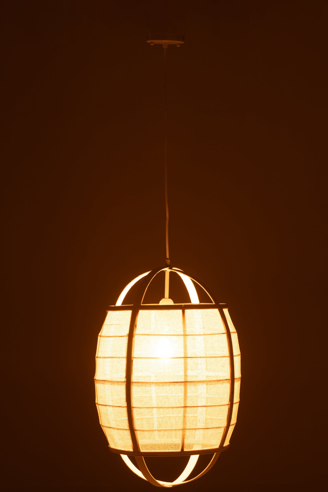 J-LINE HANGLAMP ION LINNEN/BAMBOE WIT KLEIN - Tuincentrum Lopik