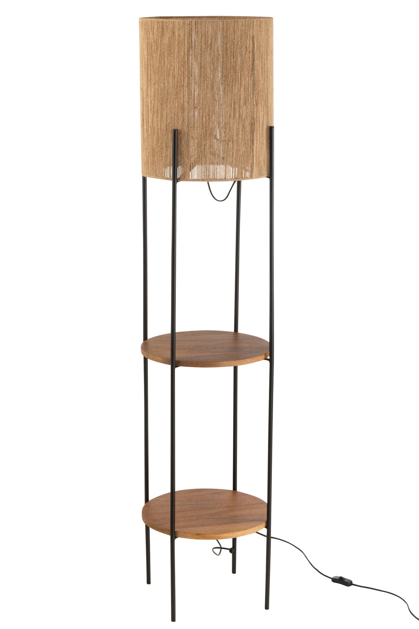 Lamp ijzer/mango naturel/zwart - Tuincentrum Lopik