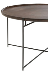 Tafel Rond IJzer/Mangohout Bruin/Zwart - Tuincentrum Lopik