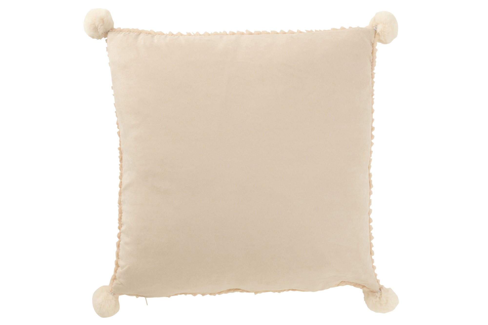 Kussen Zachte Pompons Polyester Beige - Tuincentrum Lopik