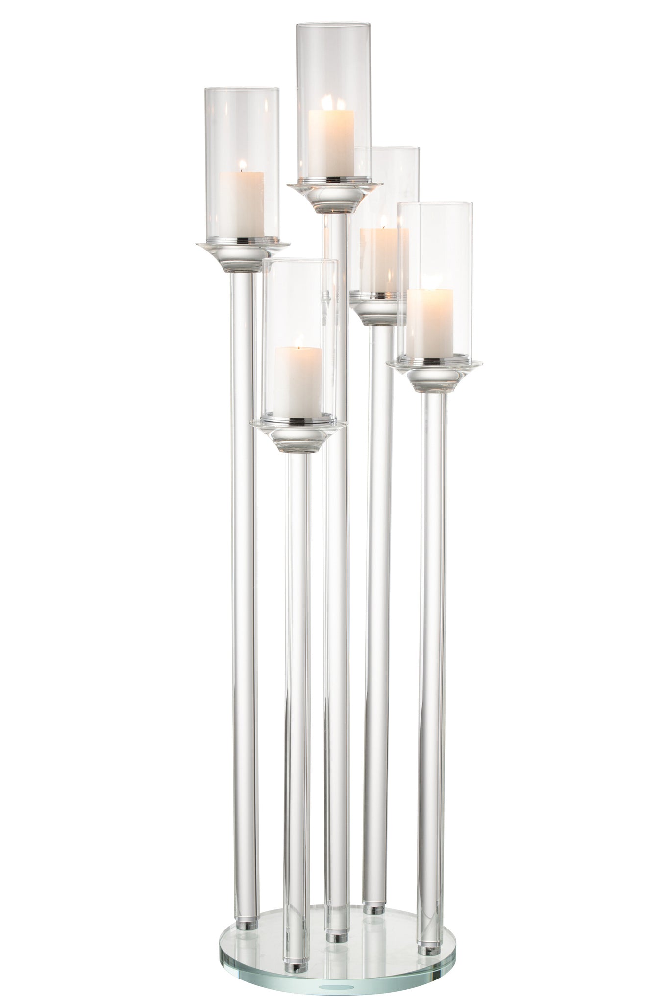 J-LINE KAARSENHOUDER 5 GROOT GLAS TRANSPARANT - Tuincentrum Lopik
