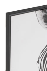 J-LINE WANDDECORATIE ZEBRA CANVAS/HOUT ZWART/WIT - 103 X 143 CM - Tuincentrum Lopik
