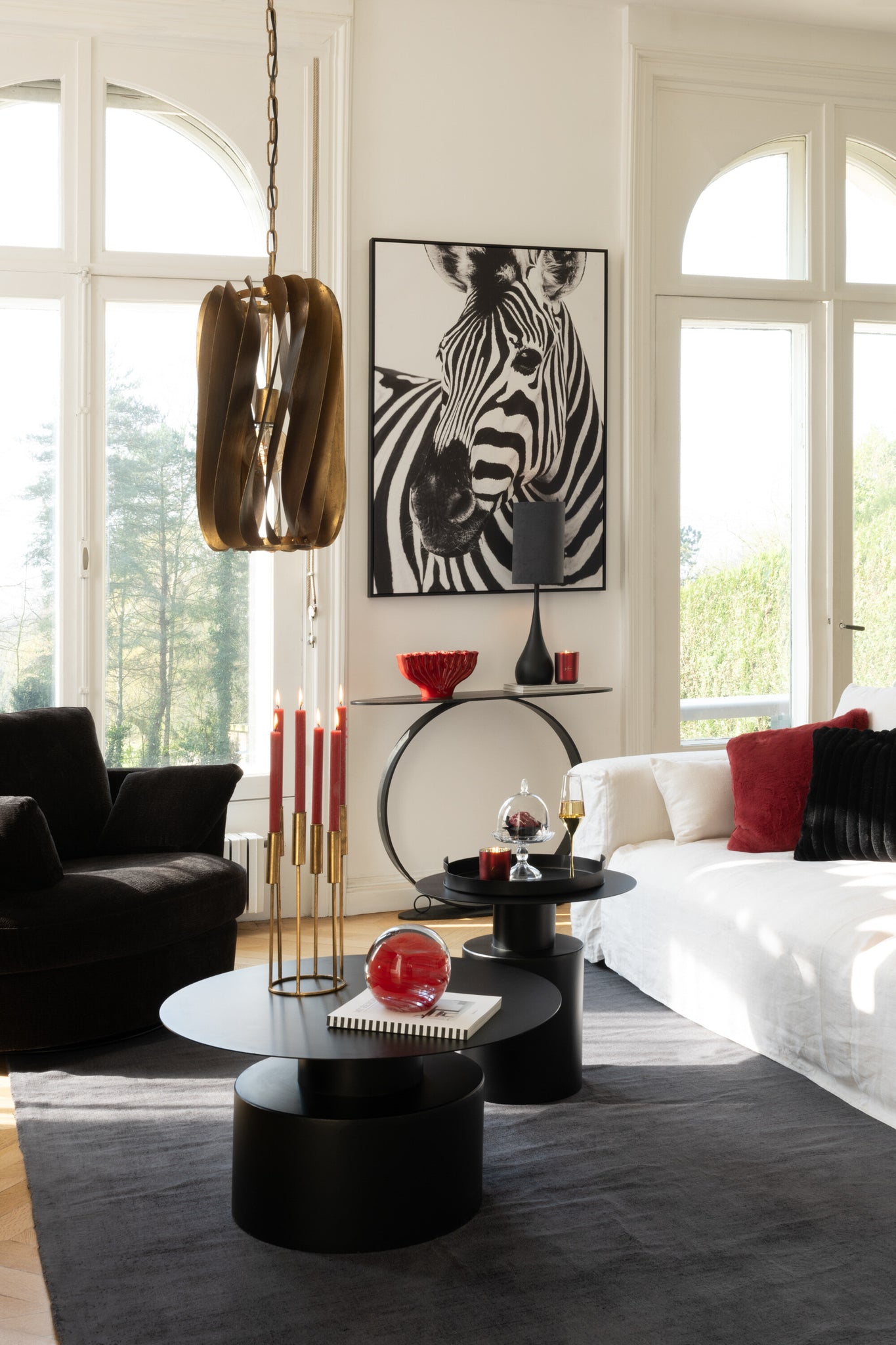 J-LINE WANDDECORATIE ZEBRA CANVAS/HOUT ZWART/WIT - 103 X 143 CM - Tuincentrum Lopik
