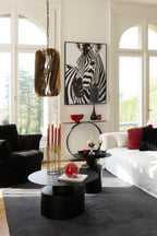 J-LINE WANDDECORATIE ZEBRA CANVAS/HOUT ZWART/WIT - 103 X 143 CM - Tuincentrum Lopik
