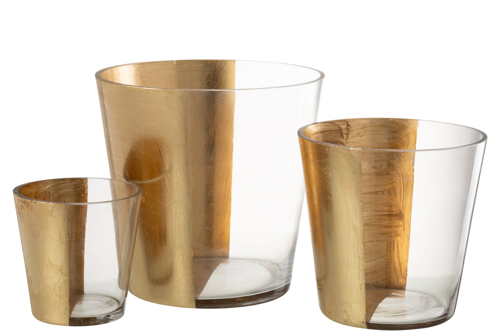 J-LINE HURRICANE BOE GLAS TRANSPARANT/GOUD LARGE - Tuincentrum Lopik