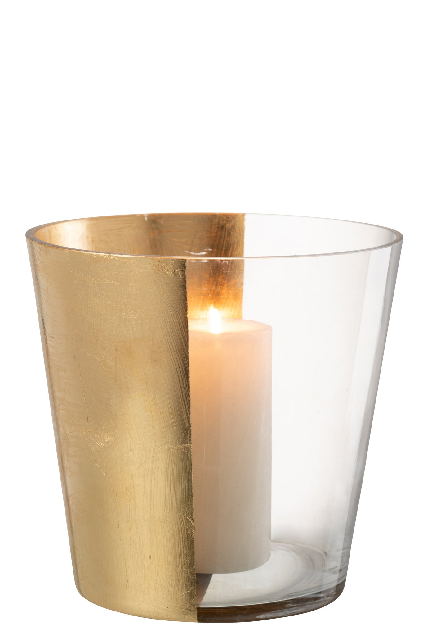 J-LINE HURRICANE BOE GLAS TRANSPARANT/GOUD LARGE - Tuincentrum Lopik
