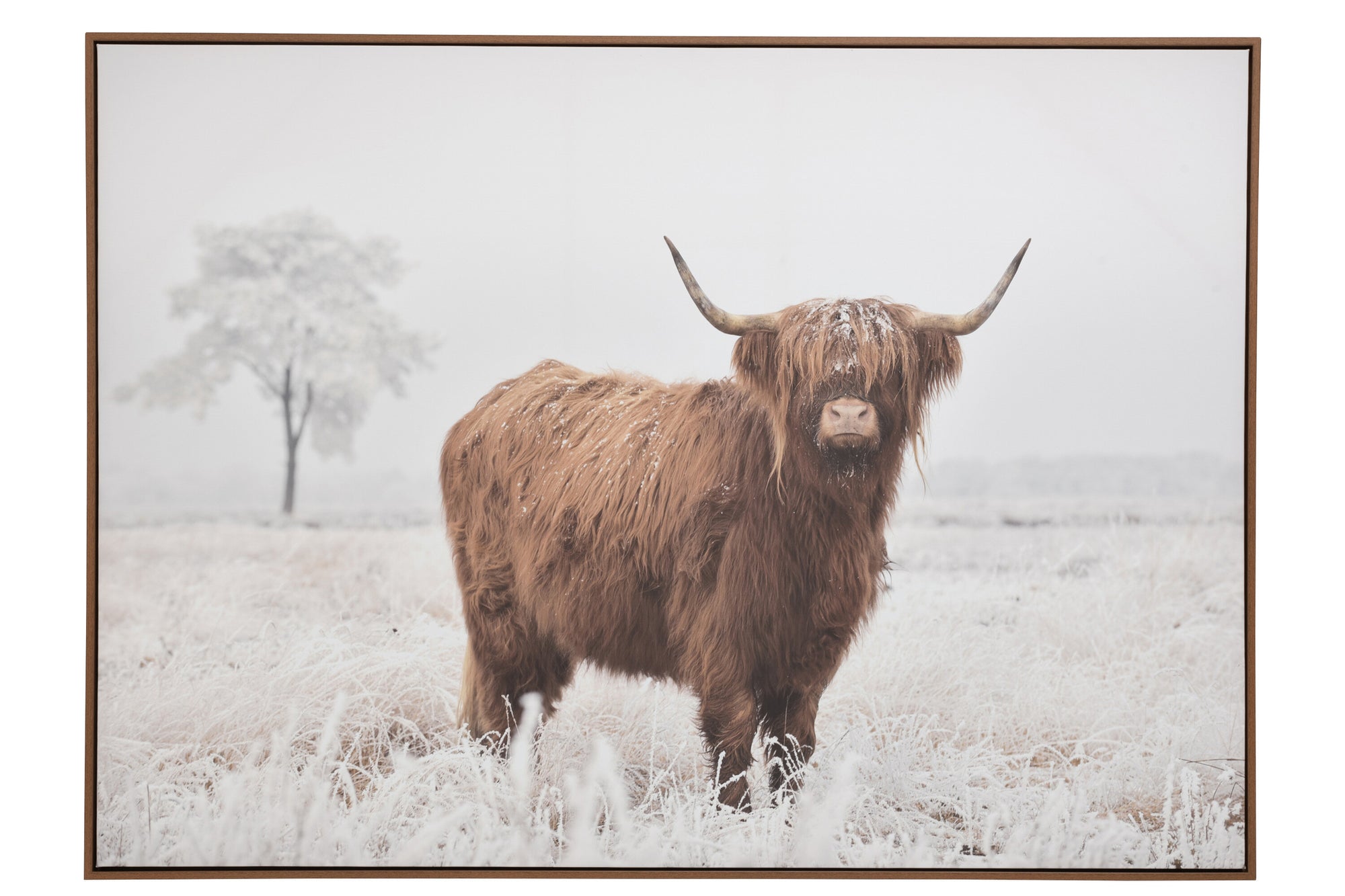 J-LINE WANDDECORATIE LANDSCHAP YAK GRENENHOUT/POLYRESIN WIT/BRUIN - 143 X 103 CM - Tuincentrum Lopik