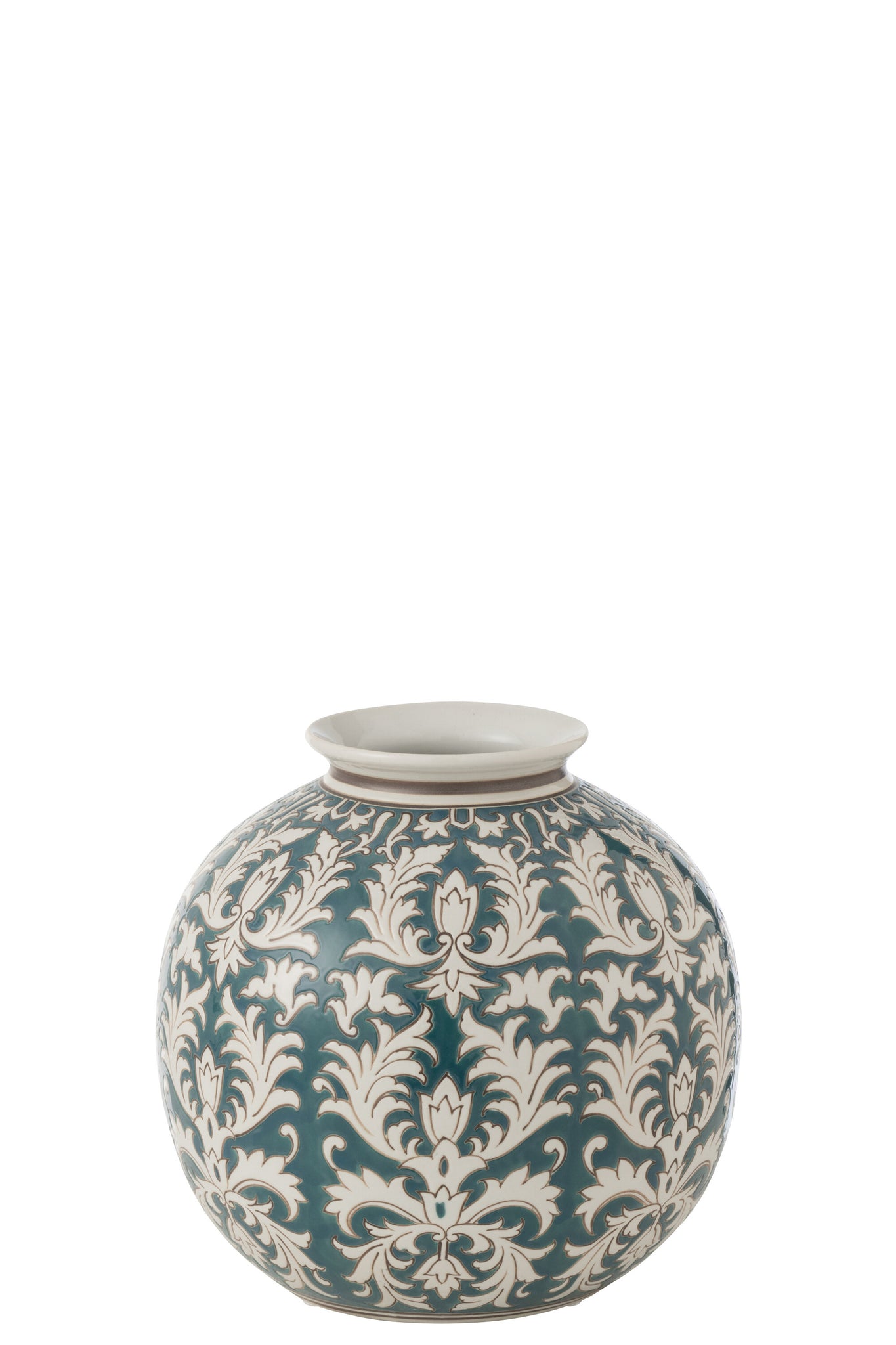 J-LINE VASE VICTORIA ROUND PORCELAIN GREEN/WHITE