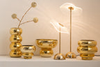 J-LINE BOWL ROUNDED FOOT GLASS GOLD - Tuincentrum Lopik