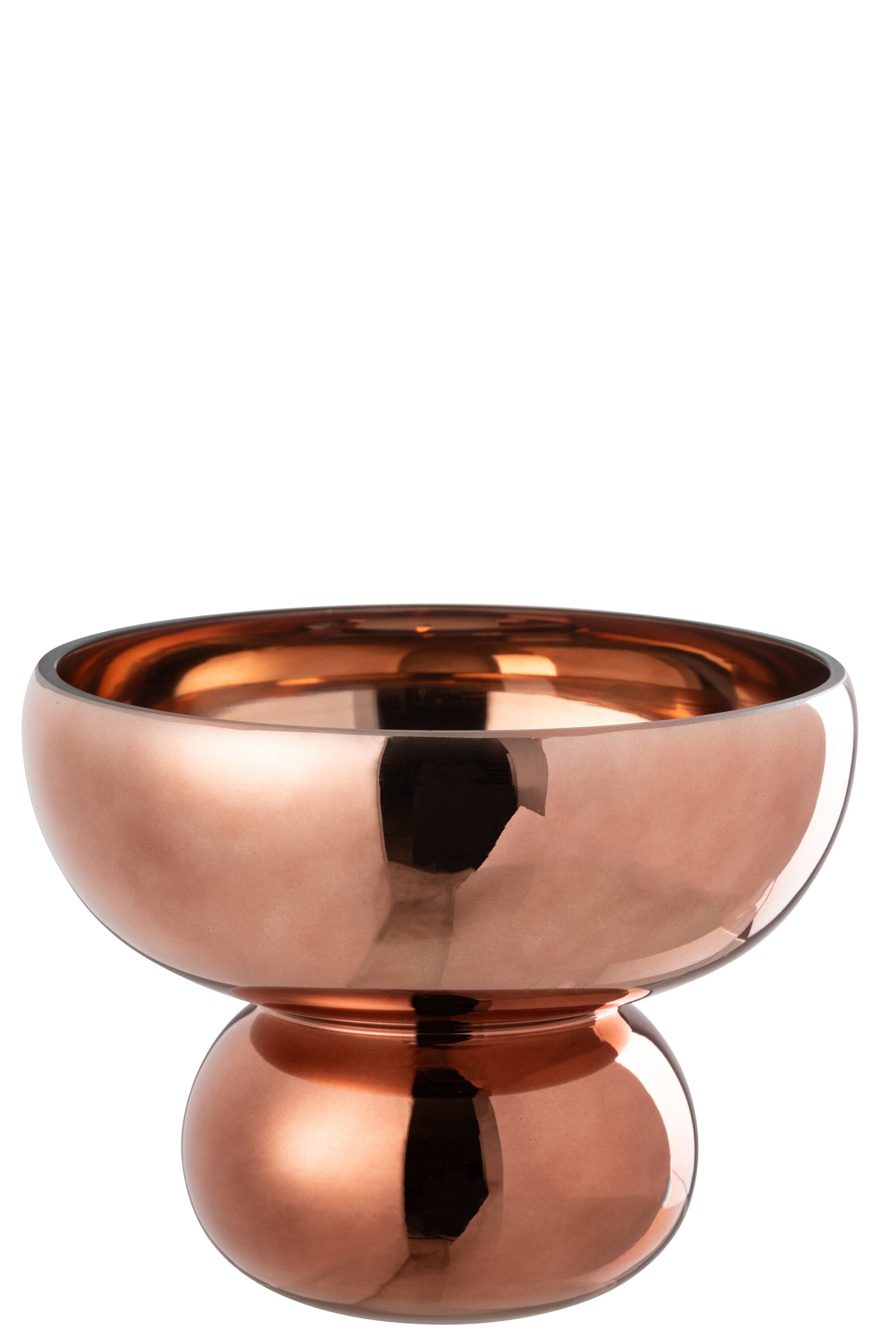 J-LINE BOWL ROUNDED FOOT GLASS BROWN - Tuincentrum Lopik