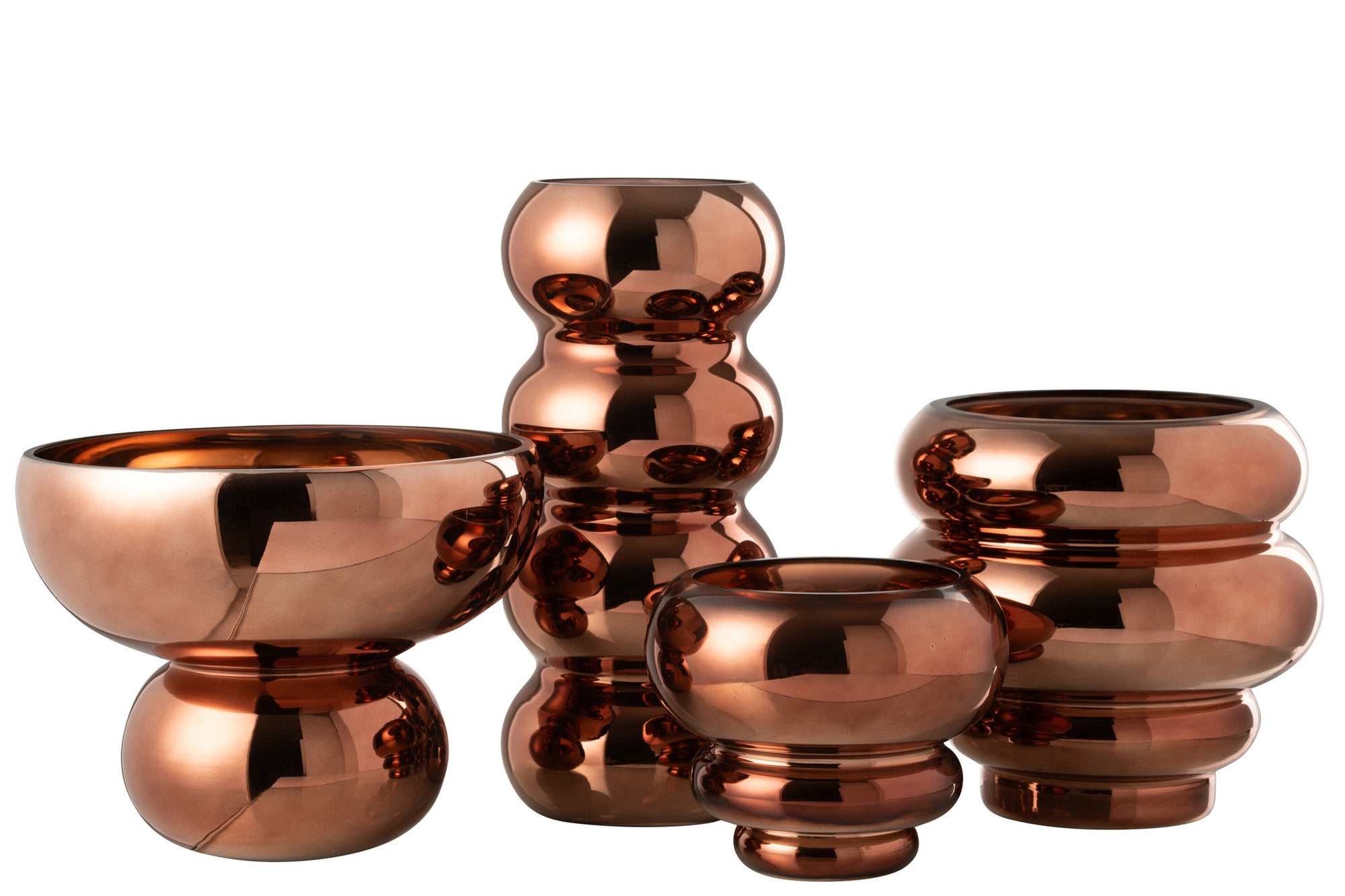 J-LINE BOWL ROUNDED FOOT GLASS BROWN - Tuincentrum Lopik
